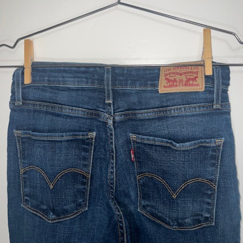 LEVI'S Skinny Mid Rise 29 x 30 Denim Jeans Dark Indigo